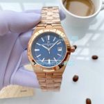 Copy Vacheron Constantin Geneve Overseas 42mm Watch Rose Gold Blue Dial